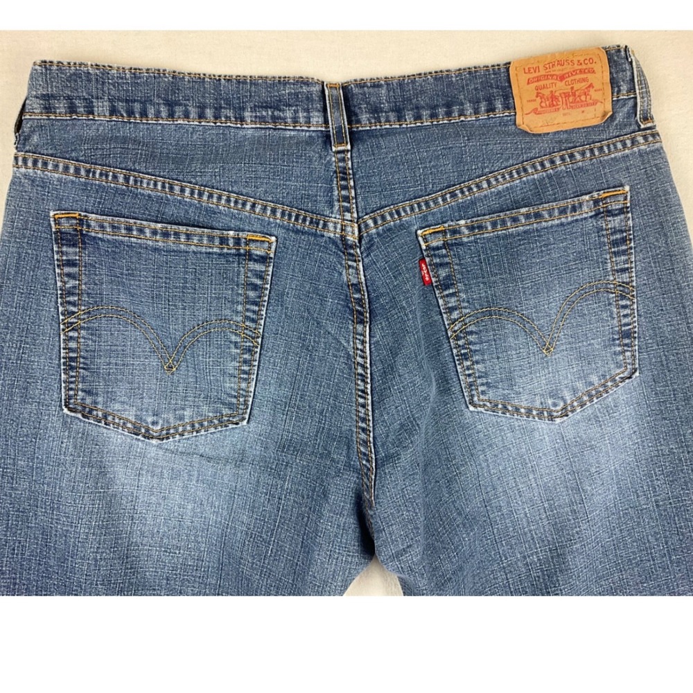 Levi Strauss 505 Jeans Straight Stretch Blue Denim Women Size 14 M (Jan 2003) - Picture 4 of 15